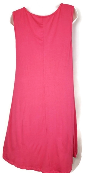 Pink Sleeveless Tunic Dress with Pockets swing med - Picture 3 of 4